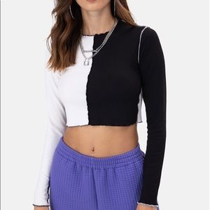 Adika Half white/ half black top NEW with tags